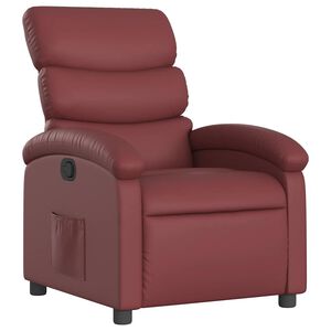 vidaXL Sill&oacute;n reclinable de cuero sint&eacute;tico rojo tinto