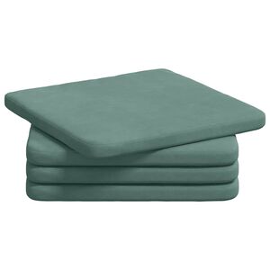 vidaXL Cojines para asiento 4 pcs Verde Mar 40 x 40 x 3 cm Terciopelo