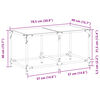 vidaXL Mesa de centro superficie de vidrio acero negra 78,5x40x40 cm