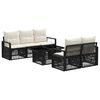 vidaXL Conjunto de sof&aacute;s de jard&iacute;n 6 uds. Negro y Blanco Crema