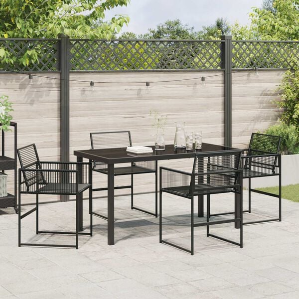 vidaXL Conjunto de Comedor de Jard&iacute;n 5 pcs Negro