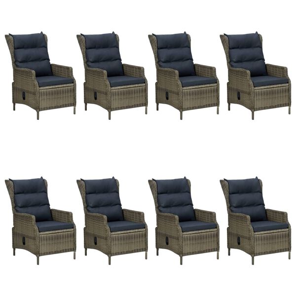 vidaXL Juego de comedor de jard&iacute;n de 9 piezas marr&oacute;n