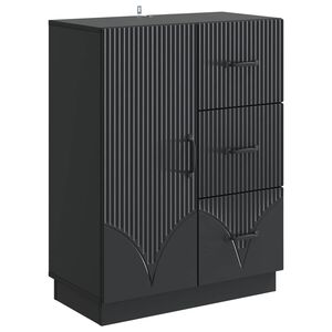 vidaXL Aparador con caj&oacute;n Negro 66 x 34,5 x 87 cm Madera de Ingenier&iacute;a