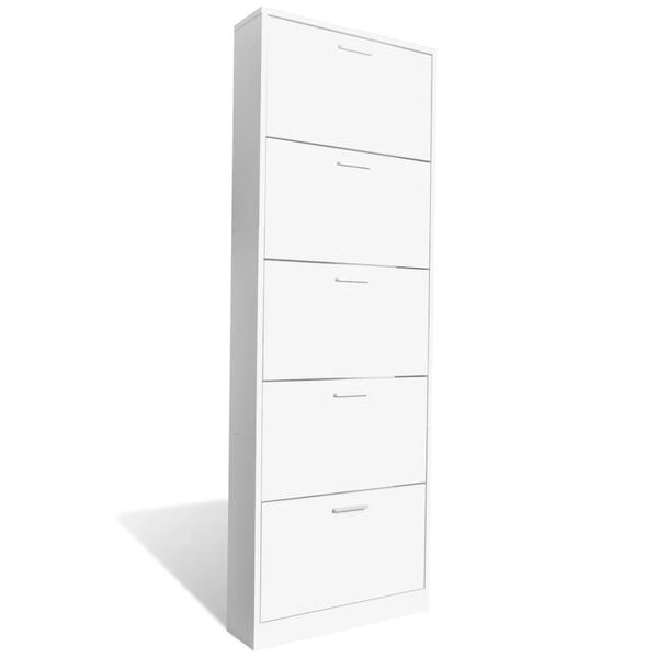 vidaXL Mueble zapatero blanco con 5 compartimentos