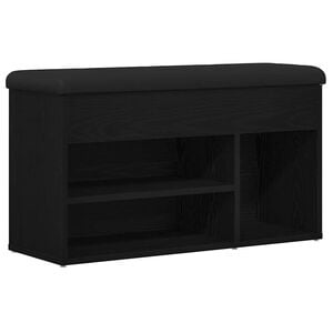 vidaXL Banco para zapatos Negro 80 x 30 x 45 cm Madera de ingenier&iacute;a