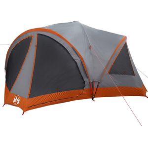 vidaXL Tienda Familiar para 10 Personas con techo Gris y naranja