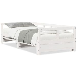 vidaXL Sof&aacute; cama sin colch&oacute;n madera maciza de pino blanco 90x190 cm
