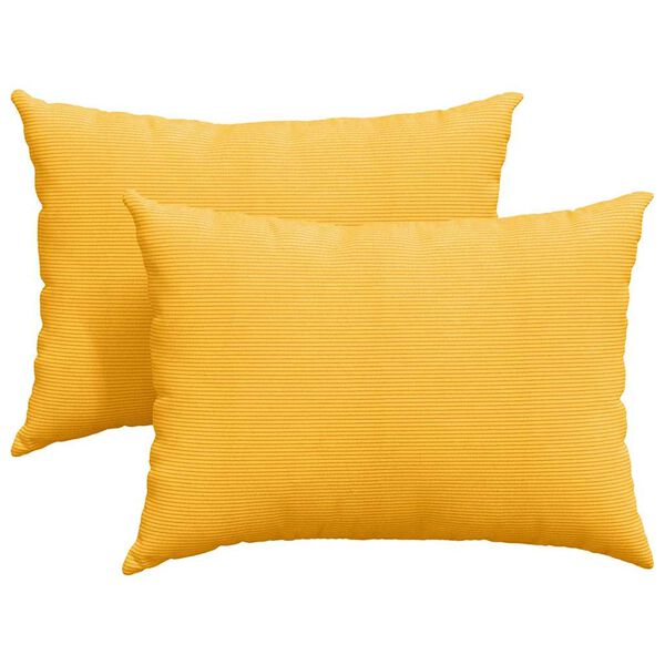vidaXL Cojines de sofá 2 pcs Amarillo Claro 70 x 50 cm Tela de pana