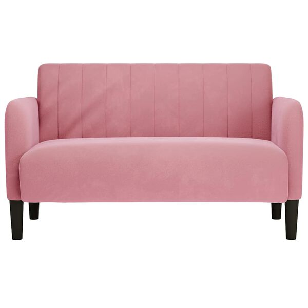 vidaXL Sof&aacute; Loveseat terciopelo rosa 109 cm