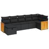 vidaXL Set de sof&aacute;s de jard&iacute;n 7 pzas con cojines rat&aacute;n sint&eacute;tico negro