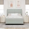 vidaXL Cama tipo Box Spring Gris Claro 200 x 160 cm Poli&eacute;ster