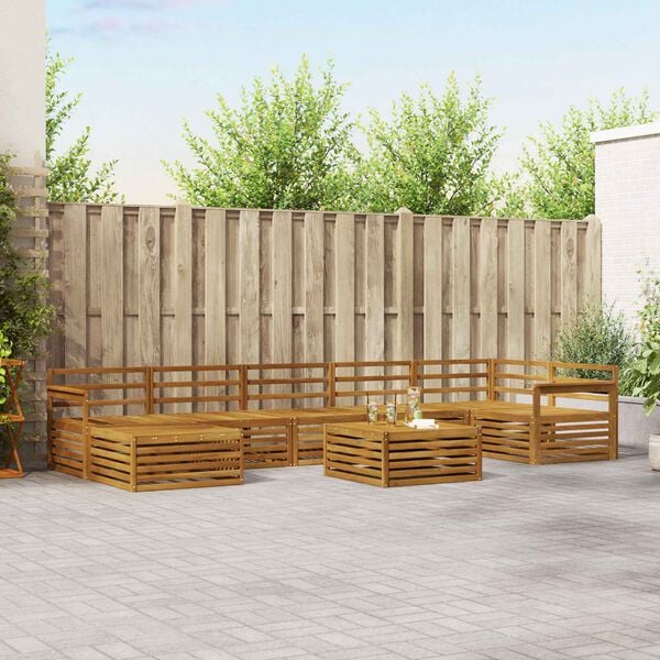 vidaXL Juegos de sof&aacute;s 8 pcs Natural Madera de Acacia S&oacute;lida