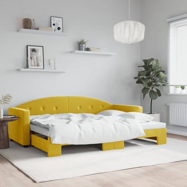 vidaXL Sof&aacute; cama nido terciopelo amarillo 80x200 cm