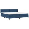 vidaXL Cama tipo Box Spring con colch&oacute;n Azul 200 x 200 cm Poli&eacute;ster