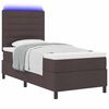 vidaXL Cama tipo Box Spring con LED Marr&oacute;n oscuro 100 x 200 cm tela