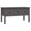 vidaXL Mesa de centro de madera maciza de pino gris 102x49x55 cm