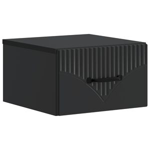 vidaXL Mesita de Noche de Pared con caj&oacute;n Negro 34,5 x 33 x 20 cm
