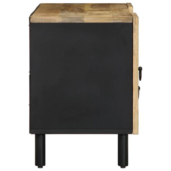 vidaXL Mueble de TV madera maciza de mango rugosa negro 105x33,5x46 cm