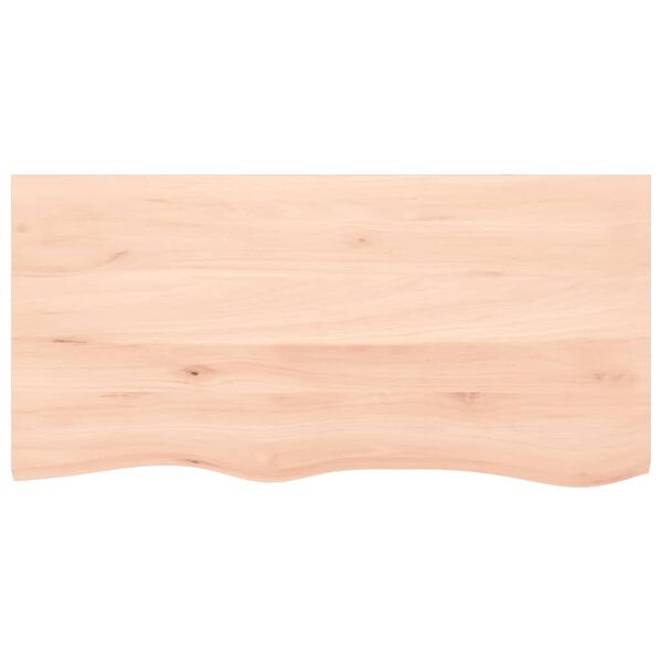 vidaXL Encimera de ba&ntilde;o madera maciza sin tratar 100x50x(2-4) cm