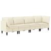 vidaXL Juego de muebles de sal&oacute;n 4 uds. Crema Tela