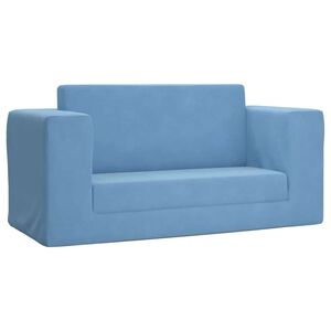 vidaXL Sof&aacute; cama de ni&ntilde;os 2 plazas felpa suave azul