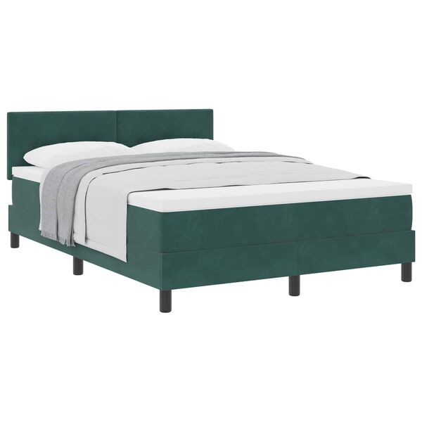 vidaXL Cama tipo Box Spring Verde oscuro 140 x 200 cm Terciopelo