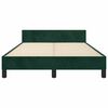vidaXL Estructura cama sin colch&oacute;n terciopelo verde oscuro 120x200 cm