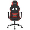 vidaXL Silla gaming con reposapiés tela negro y rojo