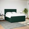 vidaXL Cama box spring con colch&oacute;n terciopelo verde oscuro 200x200 cm
