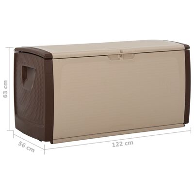 vidaXL Caja de almacenamiento beige y marrón 122x56x63 cm