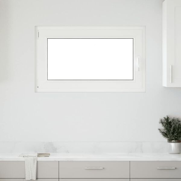vidaXL Ventana de s&oacute;tano "RISOR" 100x70 cm oscilobatiente DIN izquierda blanca
