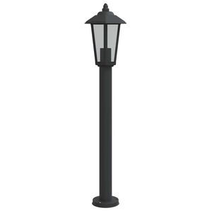 vidaXL L&aacute;mpara de suelo de exterior acero inoxidable negro 80 cm
