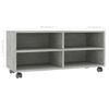 vidaXL Mueble de TV con ruedas contrachapada gris hormigón 90x35x35 cm