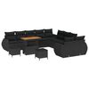 vidaXL Conjunto de sof&aacute;s de jard&iacute;n 13 uds. Negro rat&aacute;n sint&eacute;tico