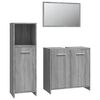 vidaXL Set de muebles de ba&ntilde;o 3 pzas madera contrachapada gris sonoma