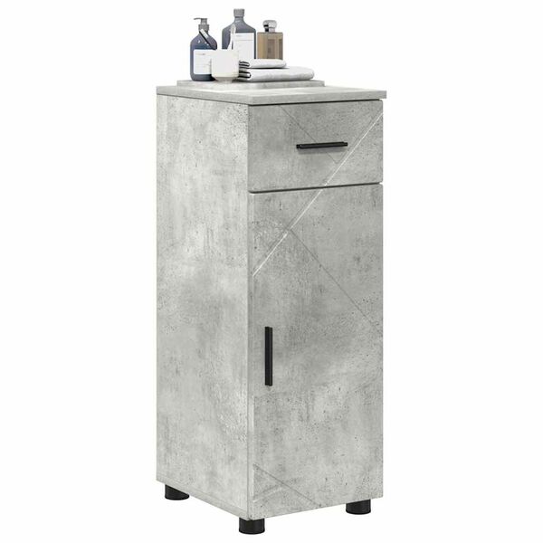 vidaXL Gabinete de Ba&ntilde;o con caj&oacute;n Gris Concreto 30 x 35 x 80 cm