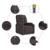 vidaXL Sill&oacute;n de masaje reclinable de tela marr&oacute;n oscuro