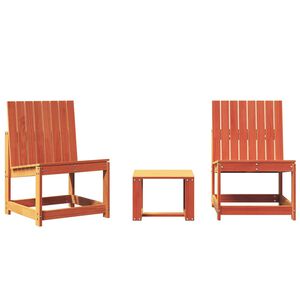 vidaXL Juego de muebles jard&iacute;n 3 pzas madera maciza pino marr&oacute;n cera