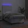 vidaXL Cama box spring y colchón LED cuero sintético blanco 80x200 cm