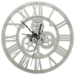 vidaXL Reloj de pared acr&iacute;lico plateado 30 cm