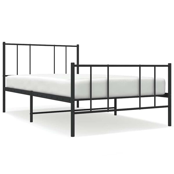 vidaXL Estructura cama sin colch&oacute;n con estribo metal negro 80x200 cm