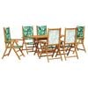 vidaXL Conjunto de Comedor de Jard&iacute;n 7 uds. Patr&oacute;n de hoja