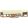 vidaXL Conjunto de sof&aacute;s de exterior con coj&iacute;n 6 pcs Natural y Crema
