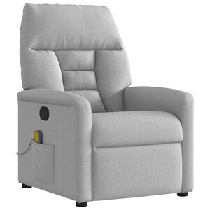 vidaXL Sill&oacute;n de masaje reclinable de tela gris nube