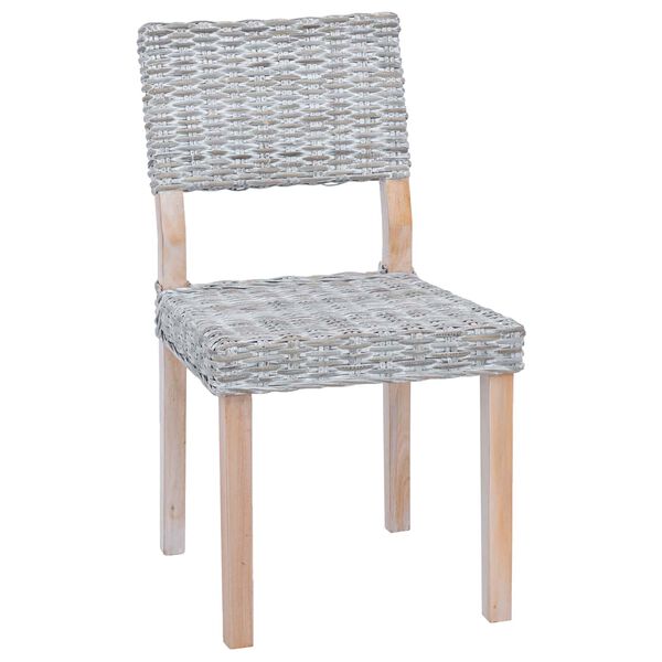 vidaXL Silla de comedor 2 pcs Lavado 46 x 55 x 84 cm Rat&aacute;n Kubu