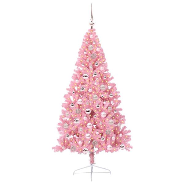 vidaXL &Aacute;rbol de Navidad Artificial Preiluminado Rosa 180 cm PVC