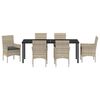 vidaXL Conjunto de Comedor de Jard&iacute;n 7 pcs Gris Claro rat&aacute;n sint&eacute;tico