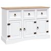 vidaXL Aparador Corona Range de pino mexicano blanco 132x43x78 cm