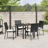 vidaXL Conjunto de Comedor de Jardín 5 pcs Negro ratán sintético