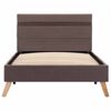 vidaXL Estructura de cama con LED tela gris taupé 90x200 cm